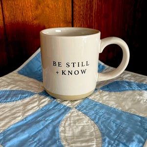 Stoneware Style Coffee Tea Mug. 14 oz. Be Still & Know. Brand New.
